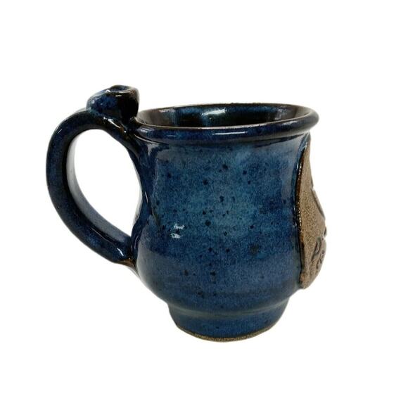 ☕ Perk Avenue Mug 🤎💙 Vintage Signed Pottery Madison GA - Picture 3 of 12